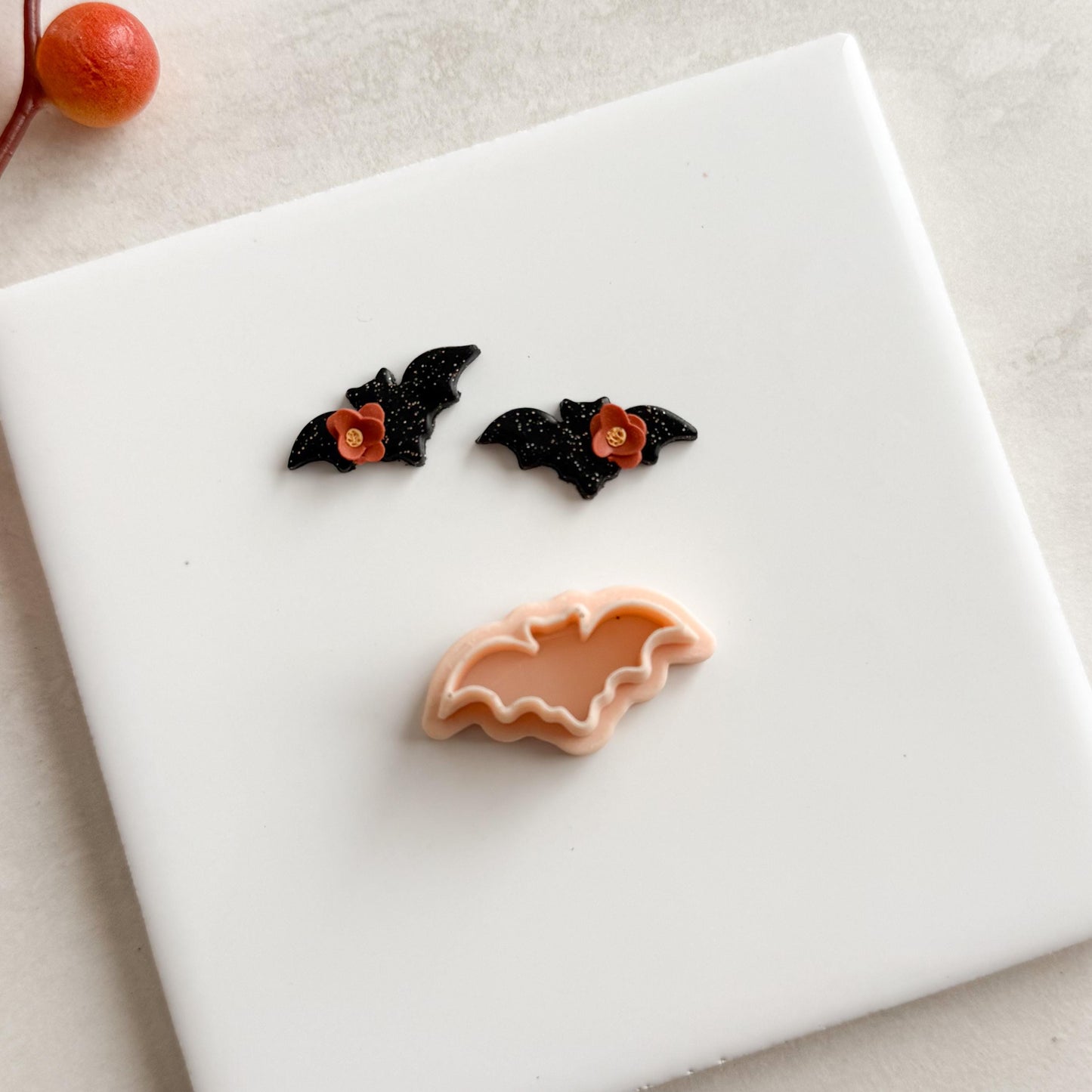 2025 Bat Shape No. 3 | Bat Shape Dracula Spooky Halloween Fall Embossed Polymer Clay Tools for Autumn Earrings & Crafts