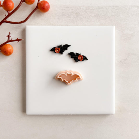 2025 Bat Shape No. 3 | Bat Shape Dracula Spooky Halloween Fall Embossed Polymer Clay Tools for Autumn Earrings & Crafts