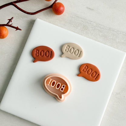 2025 Boo Conversation | Boo Conversation Bubble Halloween Fall Embossed Polymer Clay Tools for Autumn Earrings & Crafts
