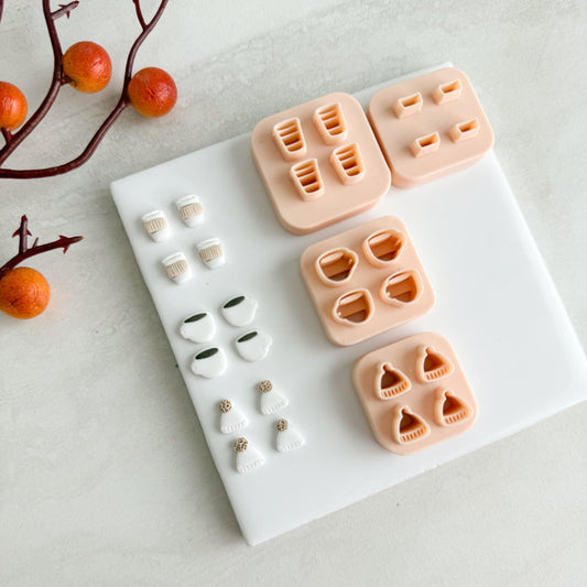 2025 Cafe Micro Cluster | Embossed Coffee Mug Cozy Fall Embossed Polymer Clay Tools for Autumn Earrings & Crafts