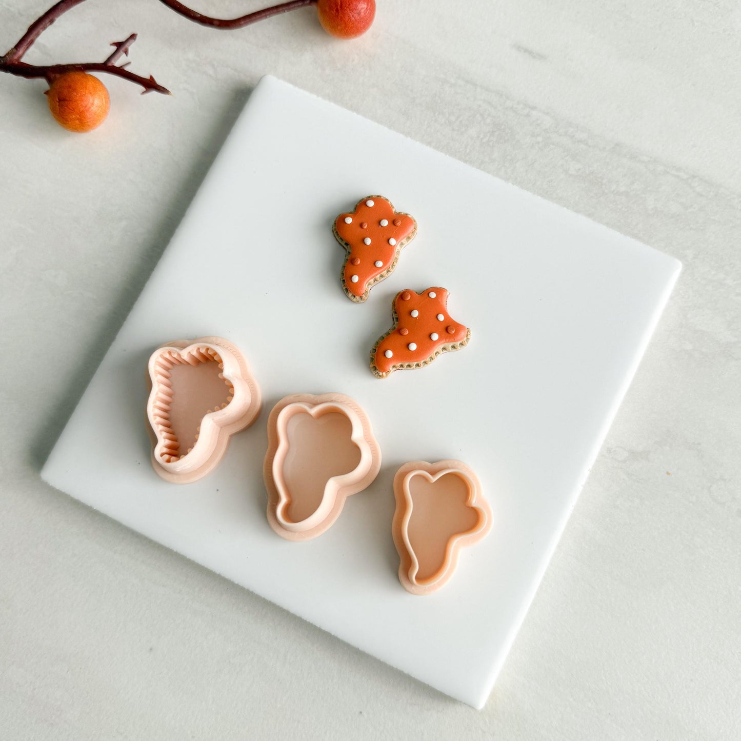 2025 Ghost Pop Tart Clay Cutter | Cute Halloween Ghost Polymer Clay Cutter Poptart Dessert Fall Earrings