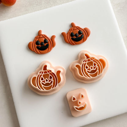 2025 Jack O Lantern Teapot | Jack-o’-Lantern Teapot Polymer Clay Cutter for Halloween Earrings and Fall Theme