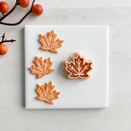 2025 Maple Leaf Clay Cutter No. 3 | Cute Rounded Fall Leaf Polymer Clay Cutter for Autumn Earrings and Cozy Crafts