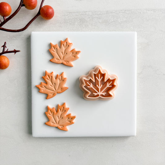 2025 Maple Leaf Clay Cutter No. 3 | Cute Rounded Fall Leaf Polymer Clay Cutter for Autumn Earrings and Cozy Crafts