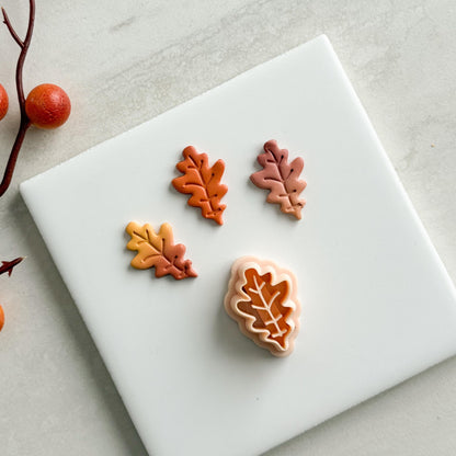 2025 Oak Leaf Clay Cutter | Fall Leaf Polymer Clay Cutter for Autumn Earrings and Cozy Nature Crafts