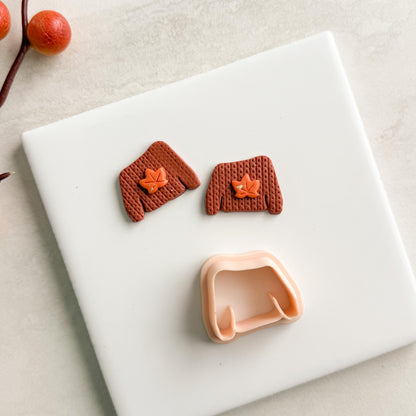 2025 Off The Shoulder Cozy Sweater Clay Cutter | Off the Shoulder Polymer Clay Cutter for Fall Earrings and Autumn Wardrobe Crafts