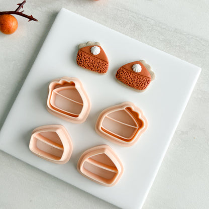 2025 Pumpkin Pie Stud Clay Cutter | Fall Dessert Polymer Clay Cutter for Thanksgiving Earrings and Cozy Crafts