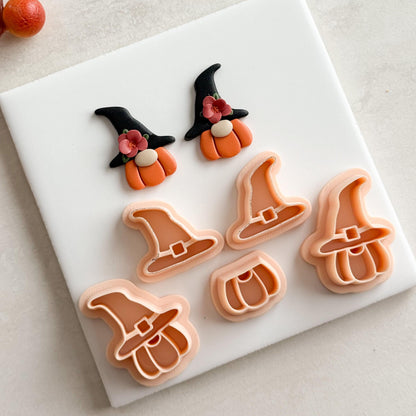 2025 Witch Pumpkin Gnome Clay Cutter | Halloween Gnome Polymer Clay Cutter for Cozy Fall Earrings and Cute Crafts