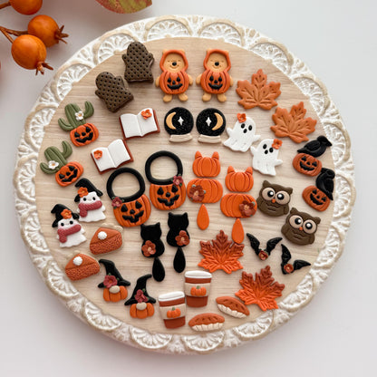 2025 Fall Bundle No. 1 | Fall Theme Halloween Maple Leaf Oak Spooky Cozy Autumn Bundle Polymer Clay Cutters