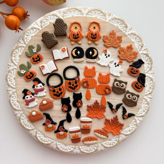 2025 Fall Bundle No. 1 | Fall Theme Halloween Maple Leaf Oak Spooky Cozy Autumn Bundle Polymer Clay Cutters
