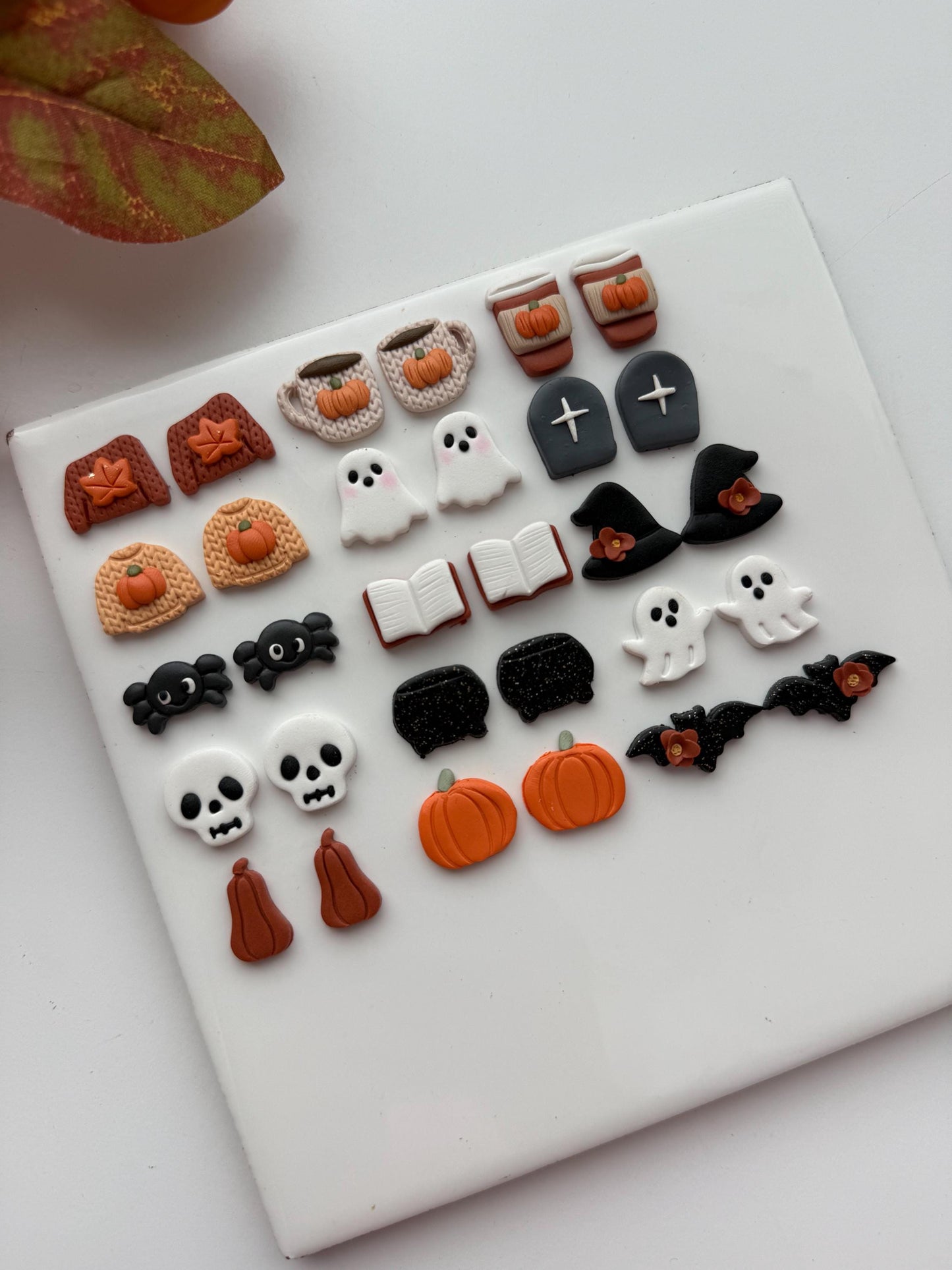 2025 Fall Stud Bundle No. 1 | Fall Theme Halloween Maple Leaf Oak Spooky Cozy Autumn Bundle Polymer Clay Cutters