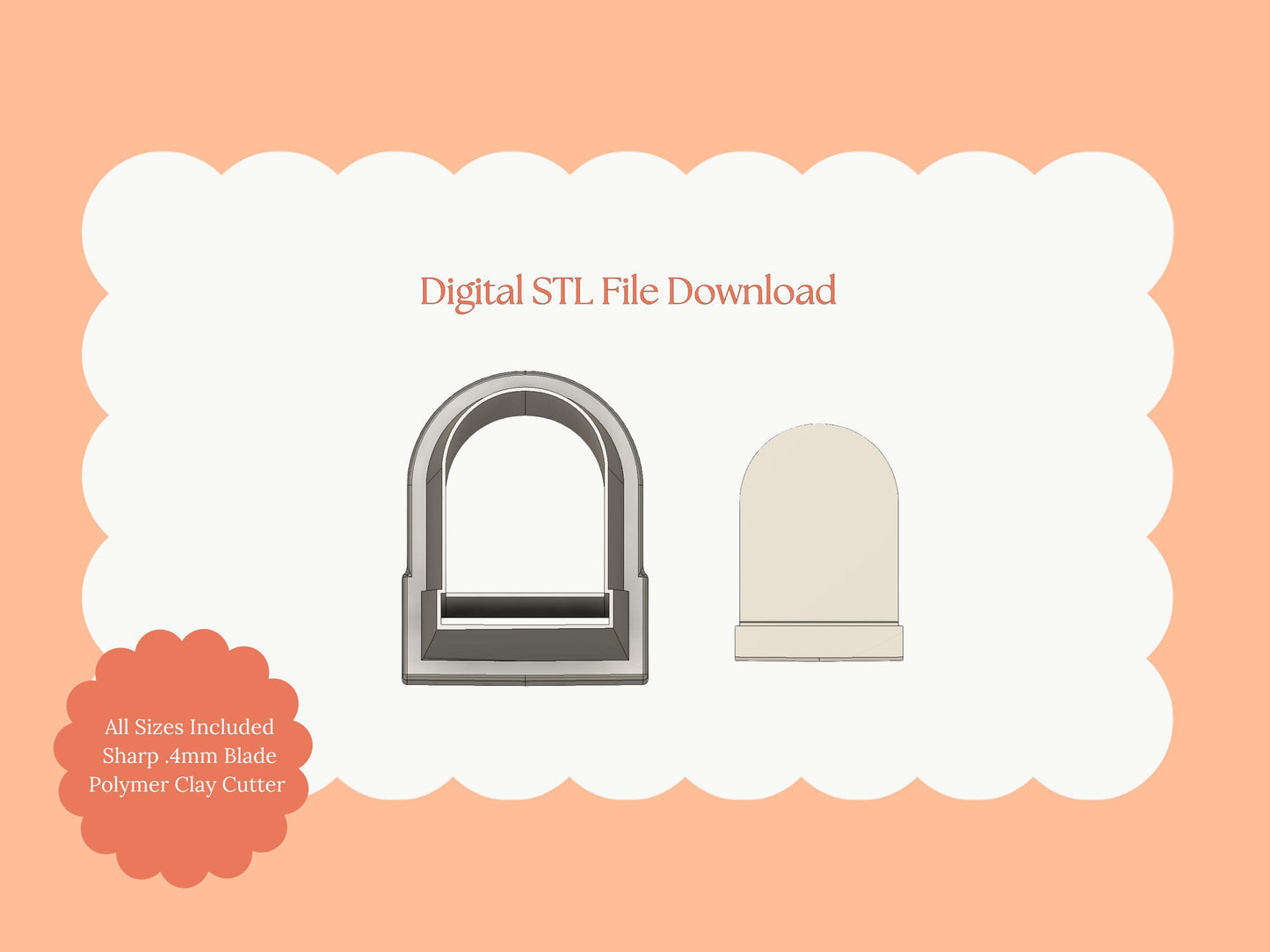 Modern Snowglobe Clay Cutter | Modern Snowglobe STL File for Christmas Earrings – Festive Digital Holiday Cut