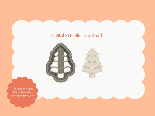 Rustic Tree Clay Cutter | Rustic Tree STL File – Digital Nature Christmas Earrings Clay Cutter