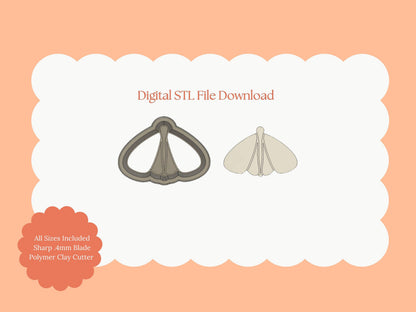 Moth No. 1 Clay Cutter | Moth STL File for Nature Earrings – Nocturnal Butterfly Digital Cutter