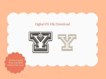Yale Letter Gilmore Girl Clay Cutter | Yale Letter STL File for Polymer Clay Earrings and Nostalgic College Jewelry