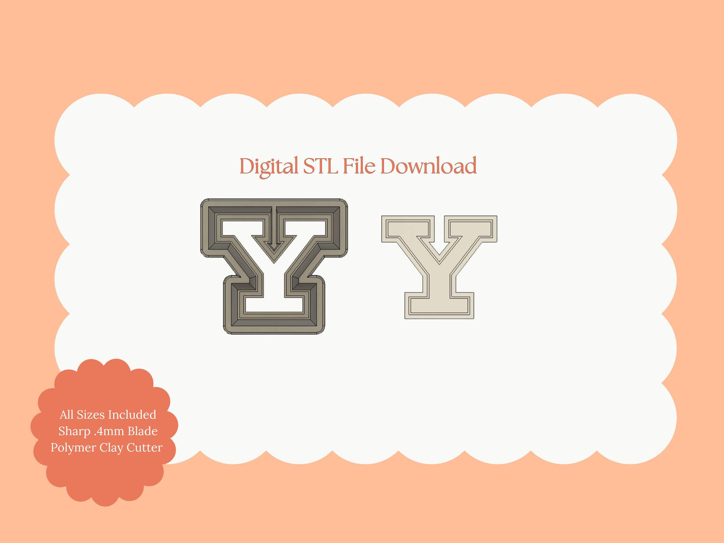 Yale Letter Gilmore Girl Clay Cutter | Yale Letter STL File for Polymer Clay Earrings and Nostalgic College Jewelry