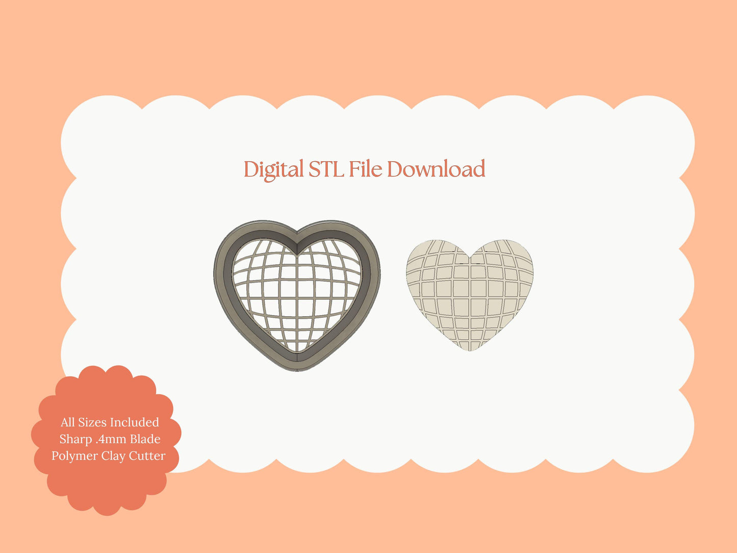 Valentine Heart Disco Ball Clay Cutter | Valentine Disco Ball Digital STL File for Retro Earrings and Party Jewelry