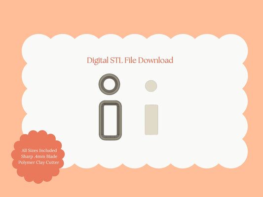 Rounded Rectangle Dangle Clay Cutter | Rounded Rectangle STL File – Digital Geometric Cutter for Modern Earrings