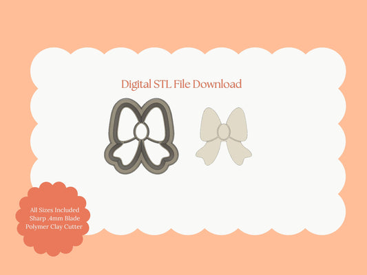 Valentine Bow No. 1 Clay Cutter | Valentine Bow Digital STL File for Cute Earrings and Romantic DIY Crafts