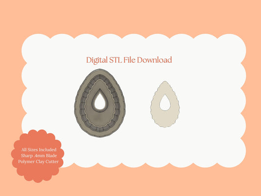 Ridged Donut Oval Clay Cutter | Ridged Donut Oval STL File for Polymer Clay Earrings and Trendy Jewelry Crafts