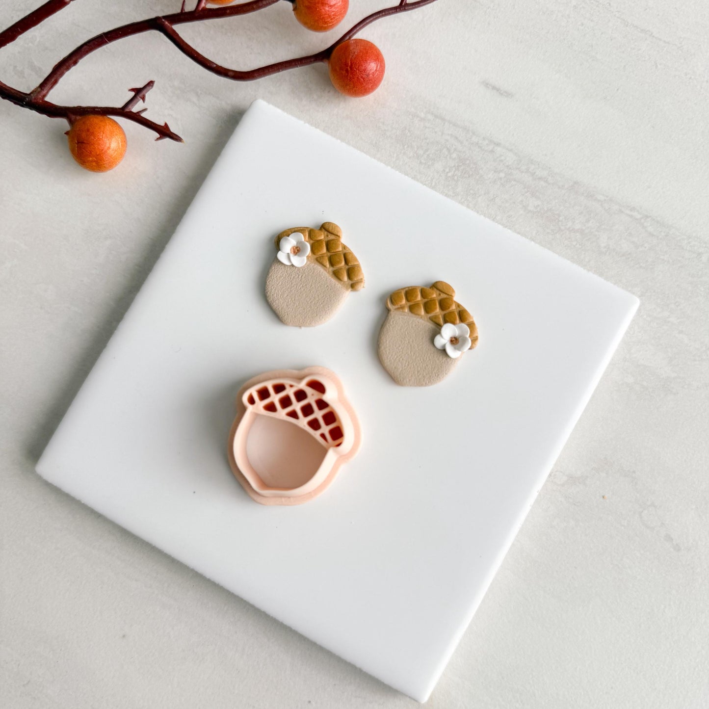 2025 Acorn No. 1 | Cozy Fall Embossed Polymer Clay Tools for Autumn Earrings & Crafts