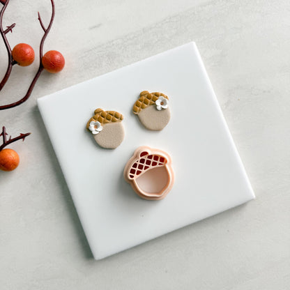 2025 Acorn No. 1 | Cozy Fall Embossed Polymer Clay Tools for Autumn Earrings & Crafts