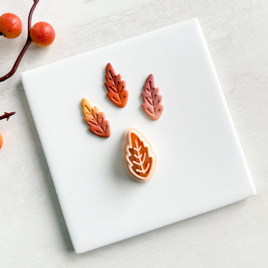 2025 Autumn Leaf No. 2 | Cozy Fall Embossed Polymer Clay Tools for Autumn Earrings & Crafts