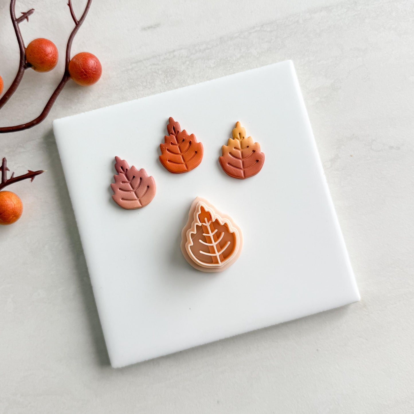 2025 Autumn Leaf | Cozy Fall Embossed Polymer Clay Tools for Autumn Earrings & Crafts
