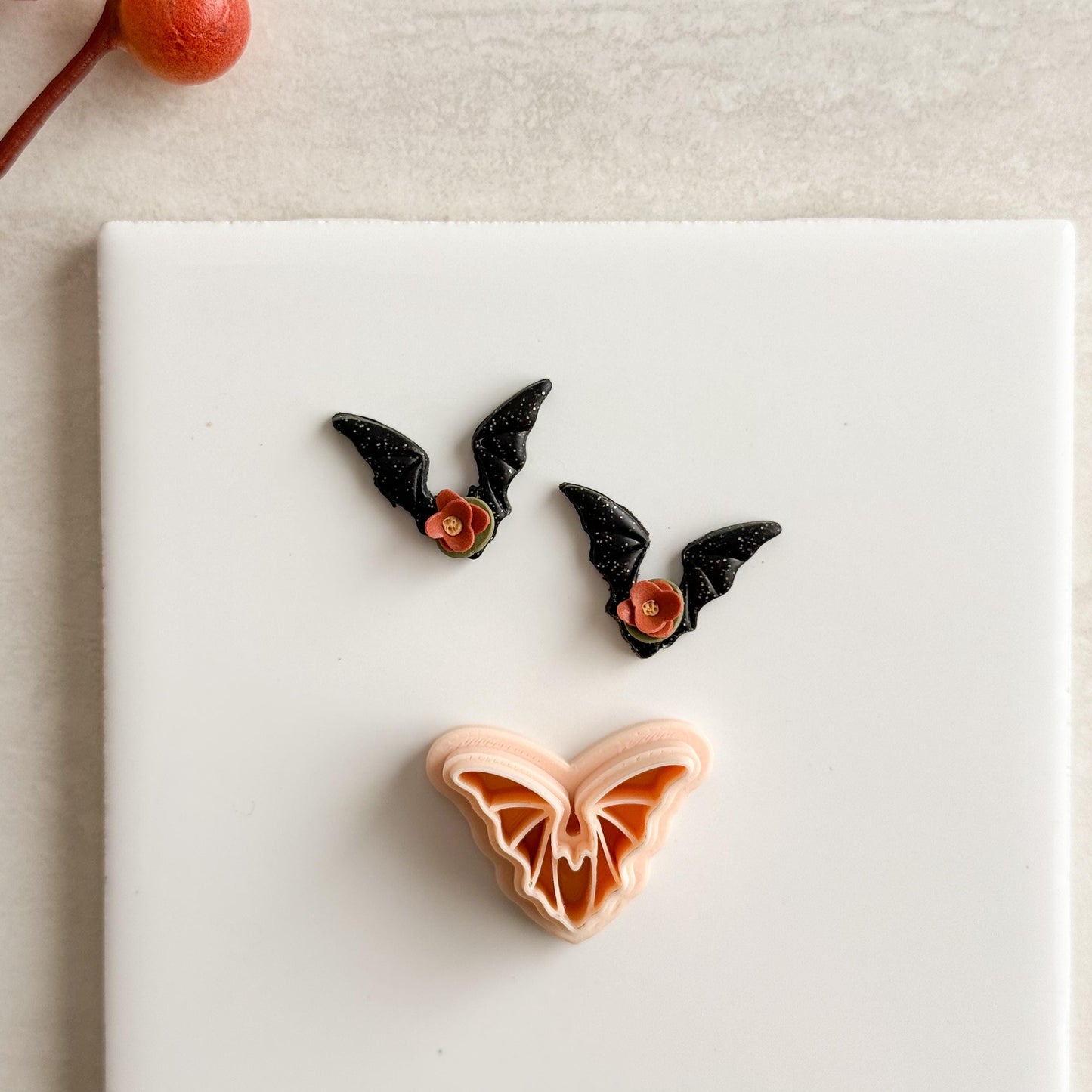 2025 Bat No. 1 | Bat Shape Dracula Spooky Halloween Fall Embossed Polymer Clay Tools for Autumn Earrings & Crafts