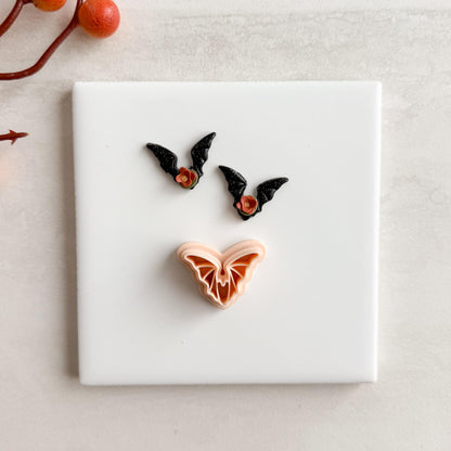 2025 Bat No. 1 | Bat Shape Dracula Spooky Halloween Fall Embossed Polymer Clay Tools for Autumn Earrings & Crafts
