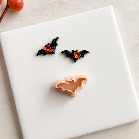 2025 Bat No. 4 | Bat Shape Spooky Scary Halloween Fall Embossed Polymer Clay Tools for Autumn Earrings & Crafts