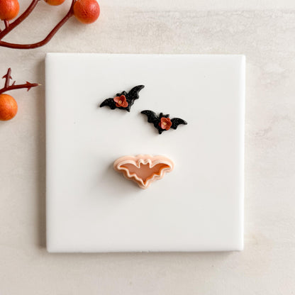 2025 Bat No. 4 | Bat Shape Spooky Scary Halloween Fall Embossed Polymer Clay Tools for Autumn Earrings & Crafts
