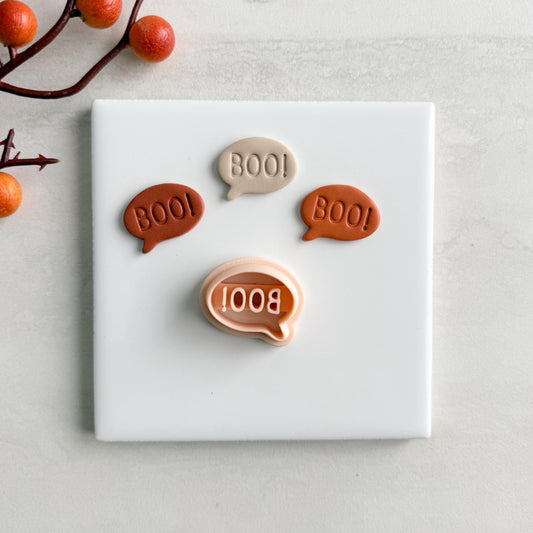2025 Boo Conversation | Boo Conversation Bubble Halloween Fall Embossed Polymer Clay Tools for Autumn Earrings & Crafts