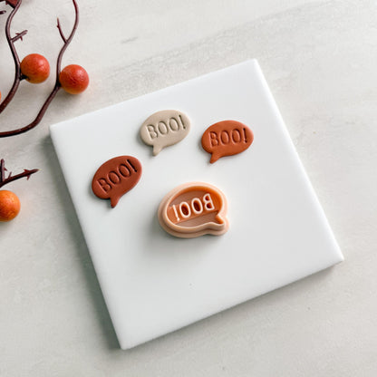 2025 Boo Conversation | Boo Conversation Bubble Halloween Fall Embossed Polymer Clay Tools for Autumn Earrings & Crafts