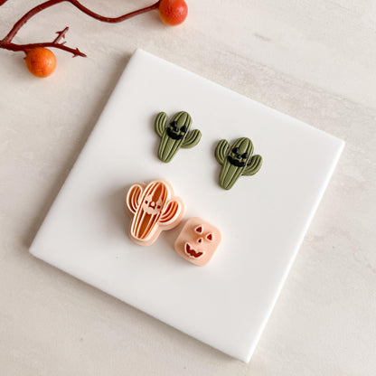 2025 Cactus Jack O Lantern | Cozy Spooky Western Fall Embossed Polymer Clay Tools for Autumn Earrings & Crafts