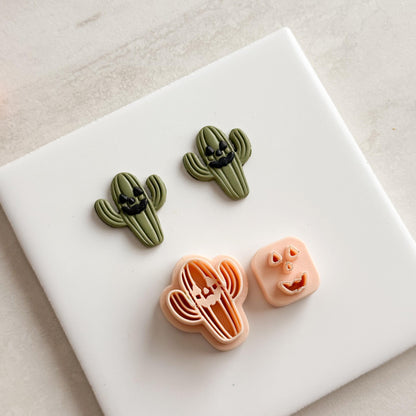 2025 Cactus Jack O Lantern | Cozy Spooky Western Fall Embossed Polymer Clay Tools for Autumn Earrings & Crafts