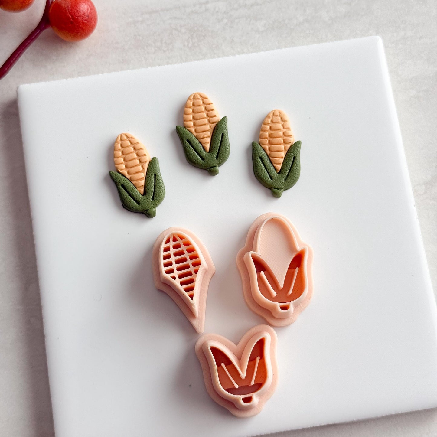 2025 Corn Clay Cutter | Embossed Harvest Ear of Corn Polymer Clay Cutter for Fall Earrings and Thanksgiving