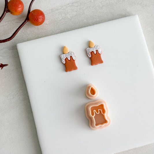 2025 Candle Clay Cutter Stud | Fall Spooky Halloween Polymer Clay Cutter Stud