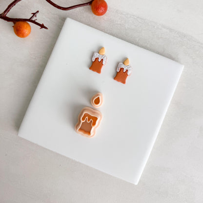 2025 Candle Clay Cutter Stud | Fall Spooky Halloween Polymer Clay Cutter Stud