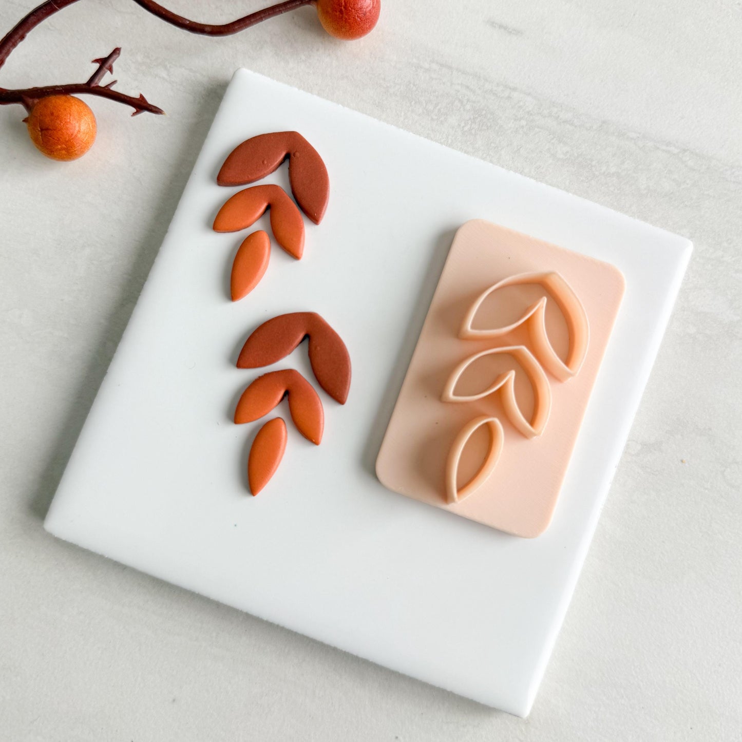 2025 Falling Leaf Dangle Clay Cutter | 3 Part Leaf Polymer Clay Cutter Set for Autumn Earrings and Fall Theme