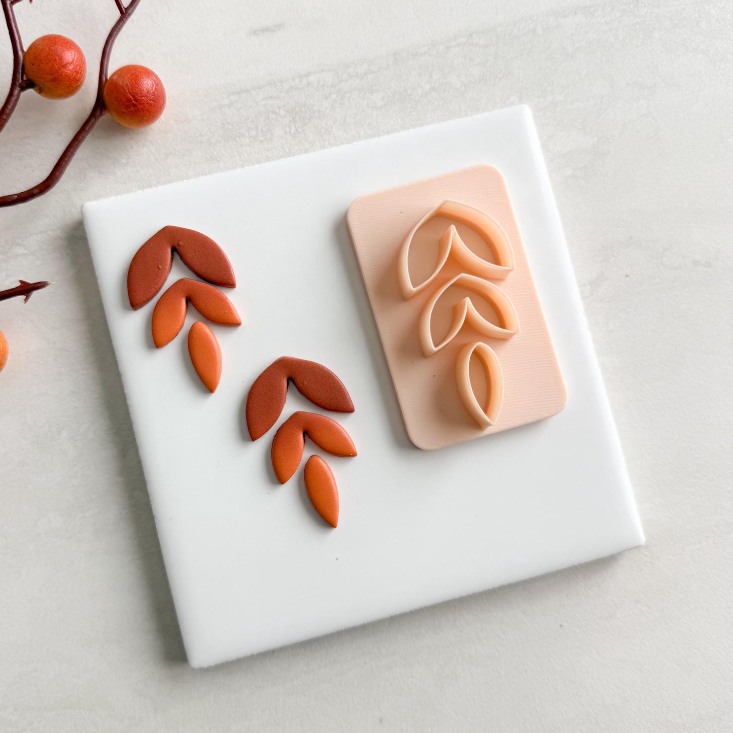 2025 Falling Leaf Dangle Clay Cutter | 3 Part Leaf Polymer Clay Cutter Set for Autumn Earrings and Fall Theme