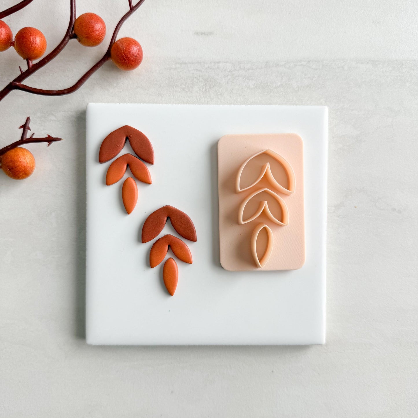 2025 Falling Leaf Dangle Clay Cutter | 3 Part Leaf Polymer Clay Cutter Set for Autumn Earrings and Fall Theme
