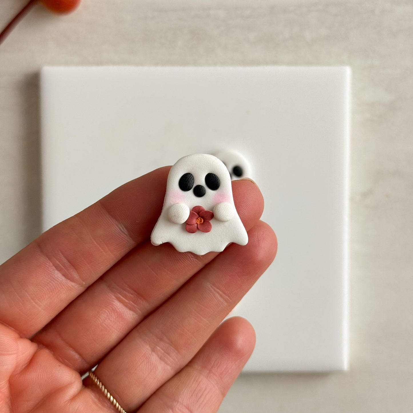 2025 Ghost Clay Cutter No. 1 | Fall Polymer Clay Cutter Spooky Embossed for Halloween Earrings