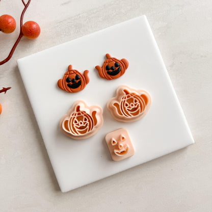 2025 Jack O Lantern Teapot | Jack-o’-Lantern Teapot Polymer Clay Cutter for Halloween Earrings and Fall Theme