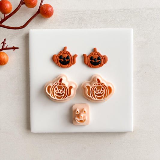 2025 Jack O Lantern Teapot | Jack-o’-Lantern Teapot Polymer Clay Cutter for Halloween Earrings and Fall Theme