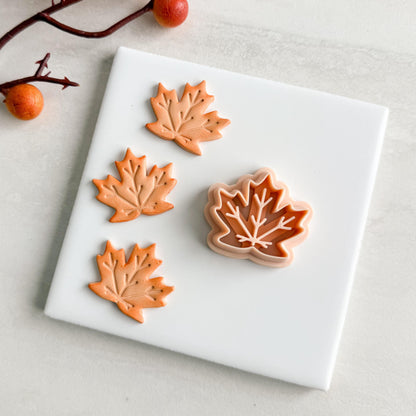 2025 Maple Leaf Clay Cutter No. 3 | Cute Rounded Fall Leaf Polymer Clay Cutter for Autumn Earrings and Cozy Crafts
