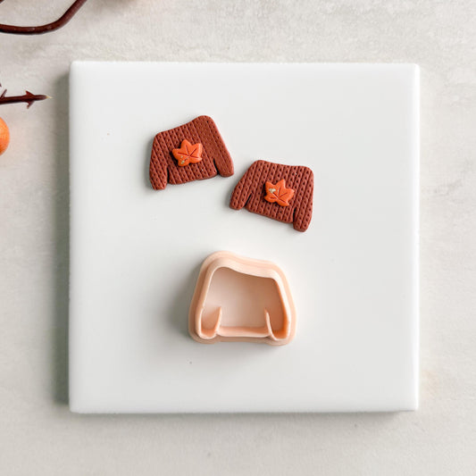 2025 Off The Shoulder Cozy Sweater Clay Cutter | Off the Shoulder Polymer Clay Cutter for Fall Earrings and Autumn Wardrobe Crafts
