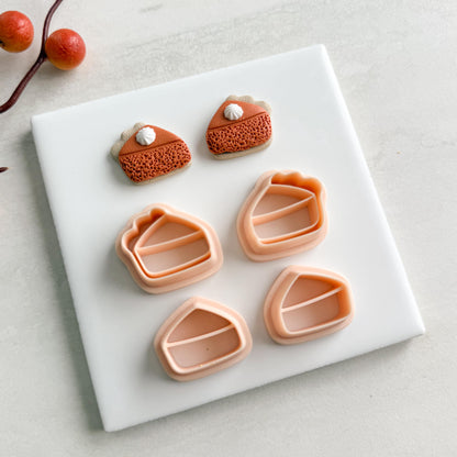 2025 Pumpkin Pie Stud Clay Cutter | Fall Dessert Polymer Clay Cutter for Thanksgiving Earrings and Cozy Crafts