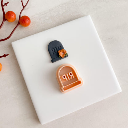 2025 Tombstone No. 3 Clay Cutter | Spooky Halloween Gravestone Polymer Clay Cutter for Fall Earrings and Crafts
