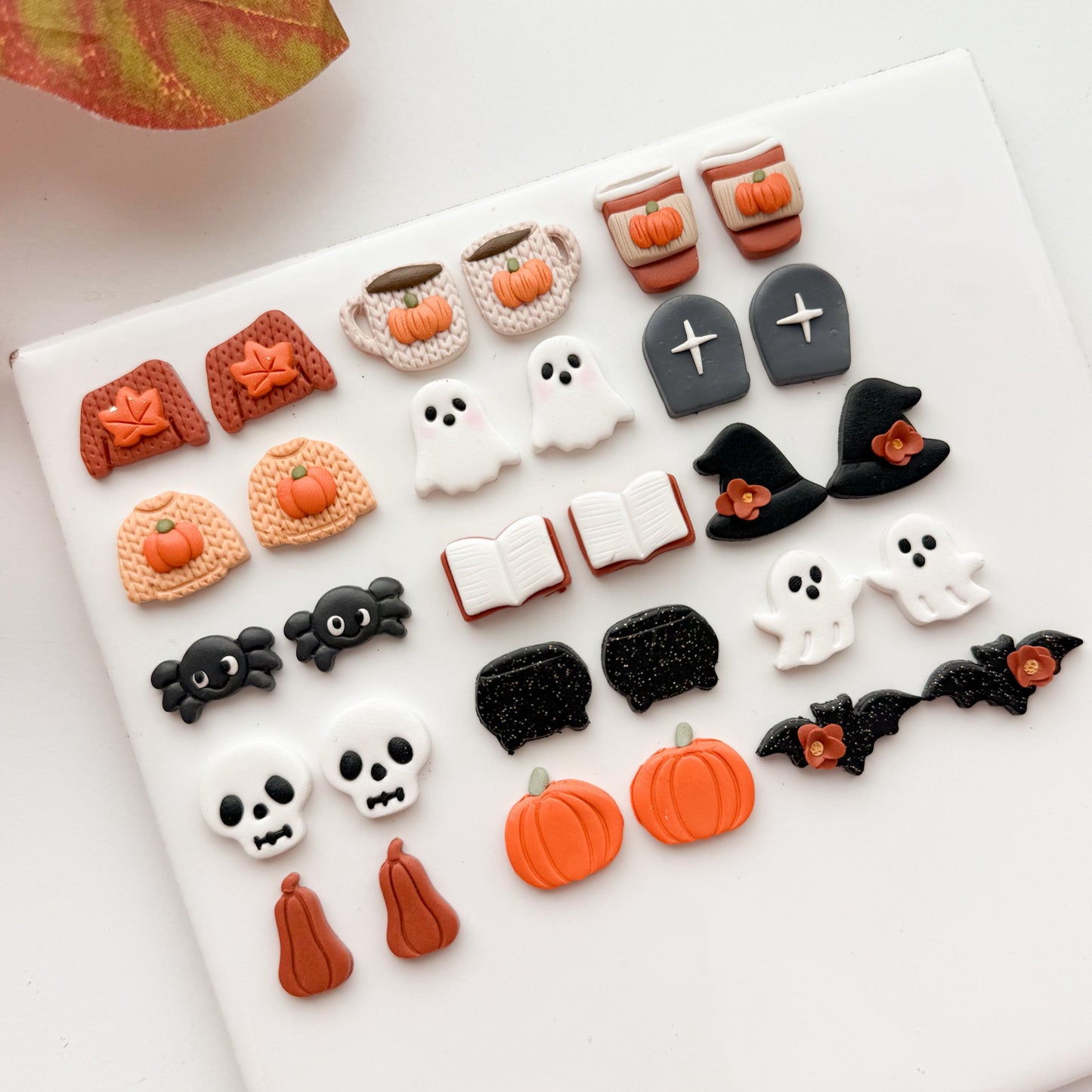 2025 Fall Stud Bundle No. 1 | Fall Theme Halloween Maple Leaf Oak Spooky Cozy Autumn Bundle Polymer Clay Cutters